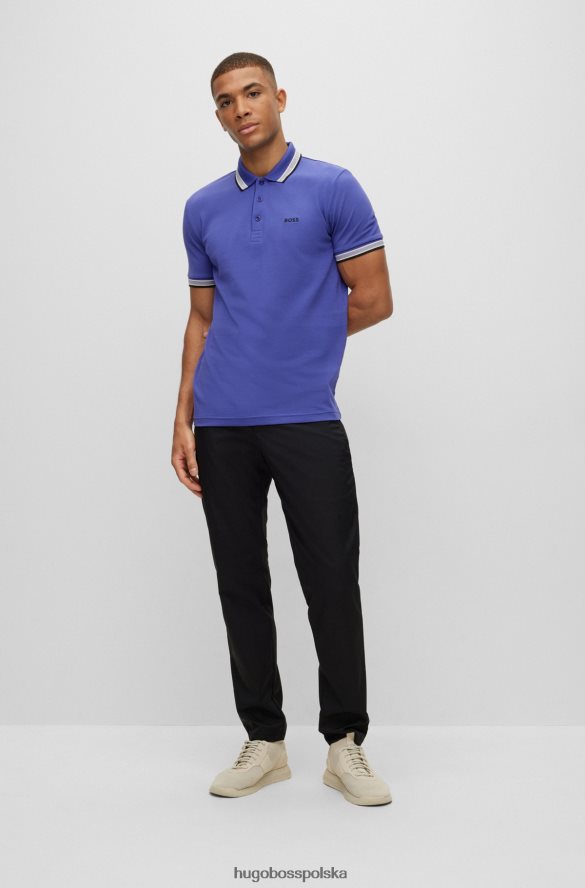 Hugo Boss Koszulka polo z bawełny organicznej z zakrzywionym logo hugo w kolorze ciemnofioletowym ciemny fiolet R0X0H61201
