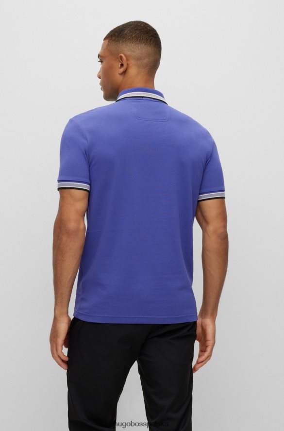 Hugo Boss Koszulka polo z bawełny organicznej z zakrzywionym logo hugo w kolorze ciemnofioletowym ciemny fiolet R0X0H61201
