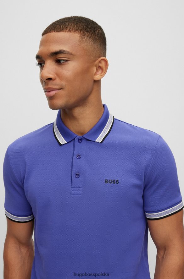 Hugo Boss Koszulka polo z bawełny organicznej z zakrzywionym logo hugo w kolorze ciemnofioletowym ciemny fiolet R0X0H61201