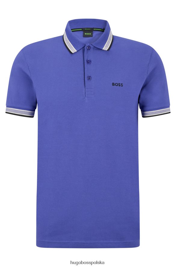 Hugo Boss Koszulka polo z bawełny organicznej z zakrzywionym logo hugo w kolorze ciemnofioletowym ciemny fiolet R0X0H61201