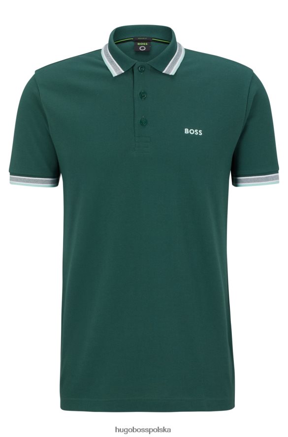 Hugo Boss Koszulka polo z bawełny organicznej z zakrzywionym logo w kolorze zielonym hugo zielony R0X0H61211