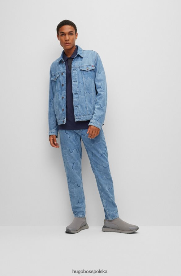 Hugo Boss Koszulka polo z bawełny piqu¦ z plisą z logo Hugo w kolorze ciemnoniebieskim ciemny niebieski R0X0H63275