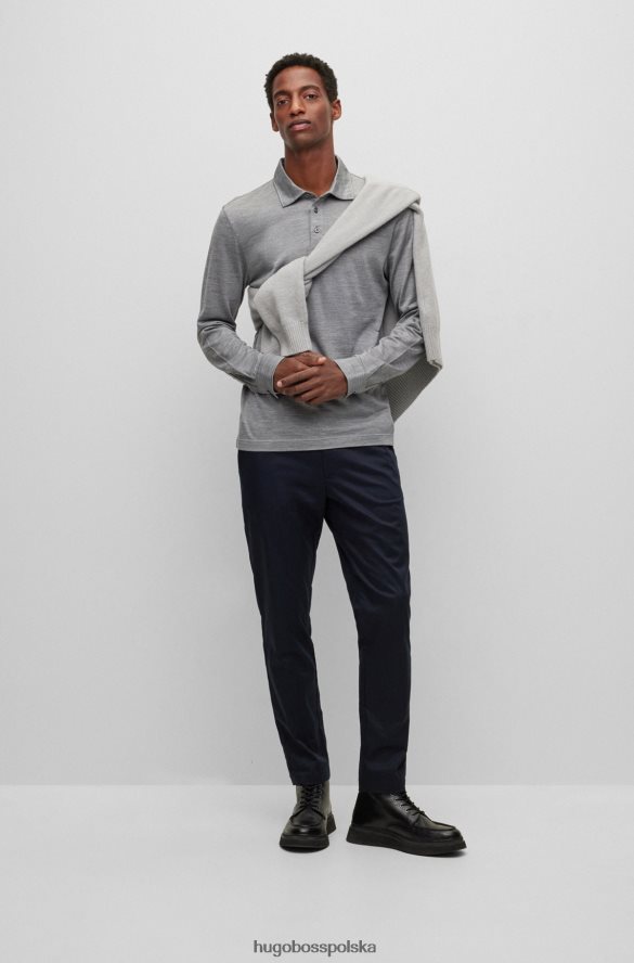 Hugo Boss Koszulka polo z jedwabnej wełny w szarym hugo o regularnym kroju szary R0X0H63160