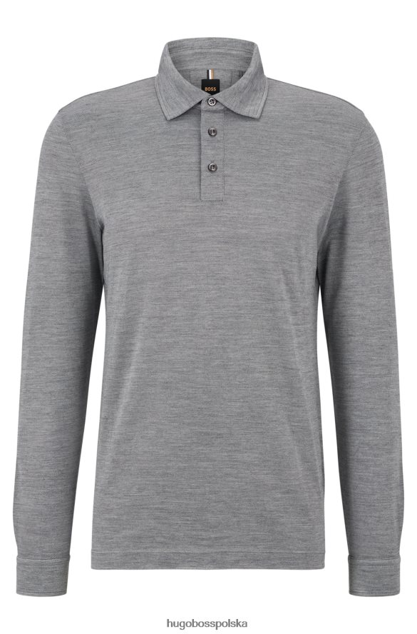 Hugo Boss Koszulka polo z jedwabnej wełny w szarym hugo o regularnym kroju szary R0X0H63160
