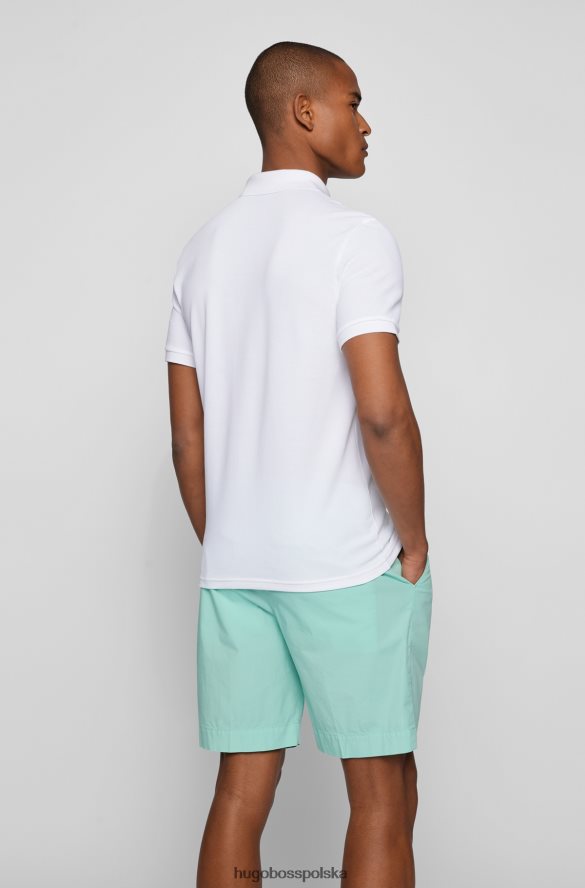Hugo Boss Koszulka polo z logo bawełnianej piki i białym hugo blokującym kolory biały R0X0H63087