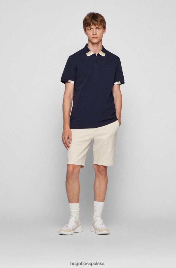 Hugo Boss Koszulka polo z logo w kolorze bawełny piqu¦ z ciemnoniebieskim hugo blokującym kolory ciemny niebieski R0X0H63085