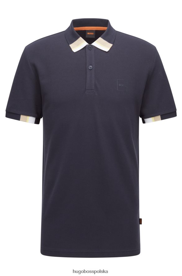 Hugo Boss Koszulka polo z logo w kolorze bawełny piqu¦ z ciemnoniebieskim hugo blokującym kolory ciemny niebieski R0X0H63085