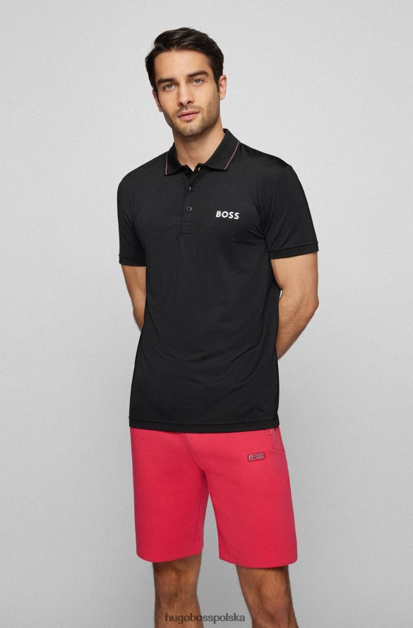 Hugo Boss Koszulka polo z logo, wykonana z elastycznego dżerseju Hugo w kolorze czarnym czarny R0X0H63150