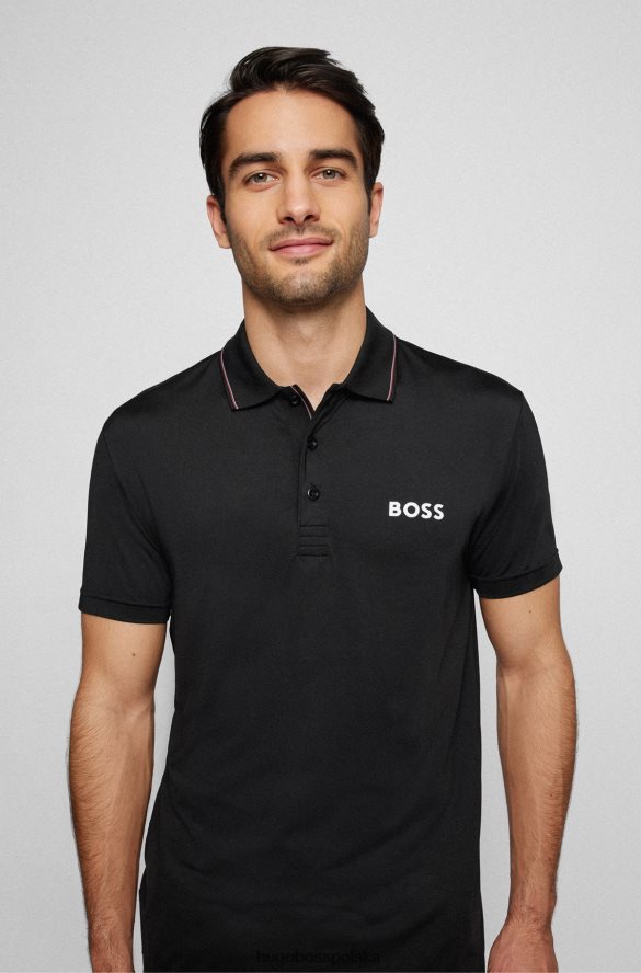 Hugo Boss Koszulka polo z logo, wykonana z elastycznego dżerseju Hugo w kolorze czarnym czarny R0X0H63150