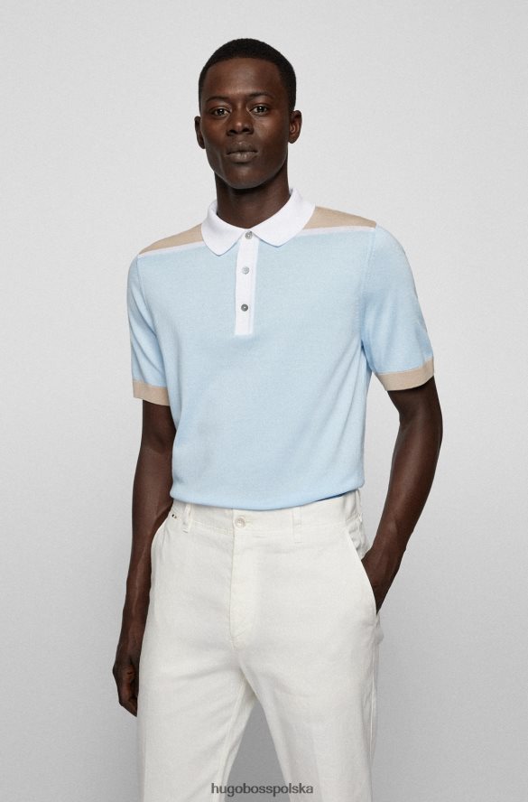 Hugo Boss Koszulka polo z merceryzowanej bawełny z blokującym kolory jasnoniebieskim hugo jasny niebieski R0X0H62236