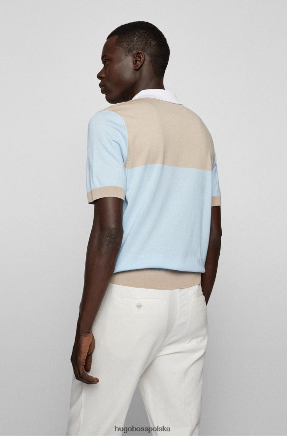 Hugo Boss Koszulka polo z merceryzowanej bawełny z blokującym kolory jasnoniebieskim hugo jasny niebieski R0X0H62236