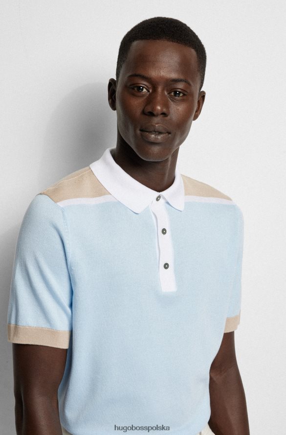 Hugo Boss Koszulka polo z merceryzowanej bawełny z blokującym kolory jasnoniebieskim hugo jasny niebieski R0X0H62236