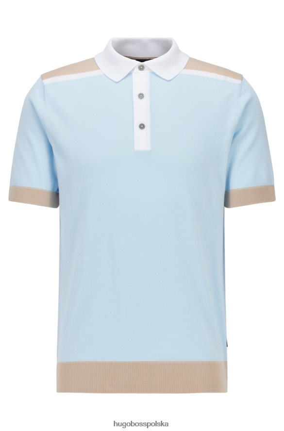 Hugo Boss Koszulka polo z merceryzowanej bawełny z blokującym kolory jasnoniebieskim hugo jasny niebieski R0X0H62236