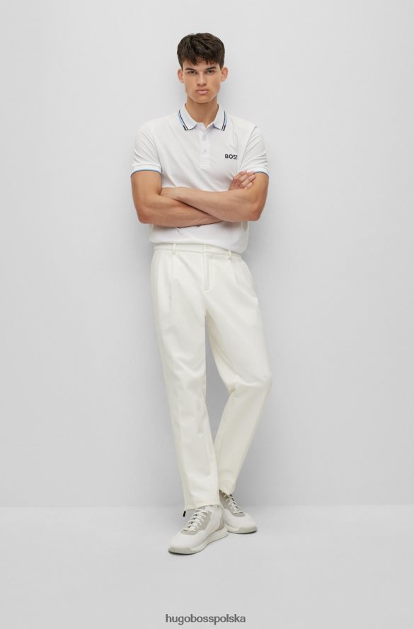 Hugo Boss Koszulka polo z mieszanki bawełny z kontrastowymi detalami, Hugo White biały R0X0H61101