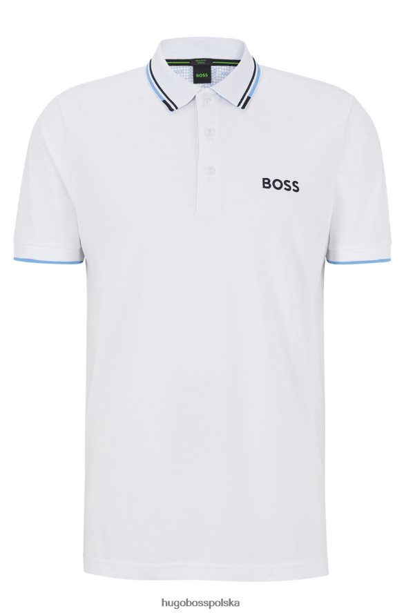 Hugo Boss Koszulka polo z mieszanki bawełny z kontrastowymi detalami, Hugo White biały R0X0H61101