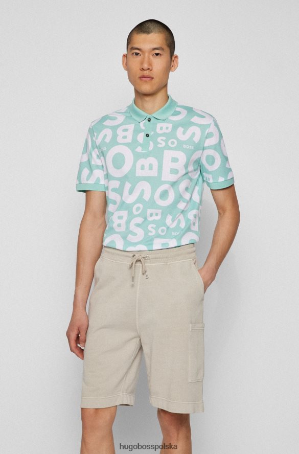 Hugo Boss Koszulka polo z nadrukiem logo, wykonana z merceryzowanej bawełny hugo w kolorze jasnozielonym jasnozielony R0X0H63934
