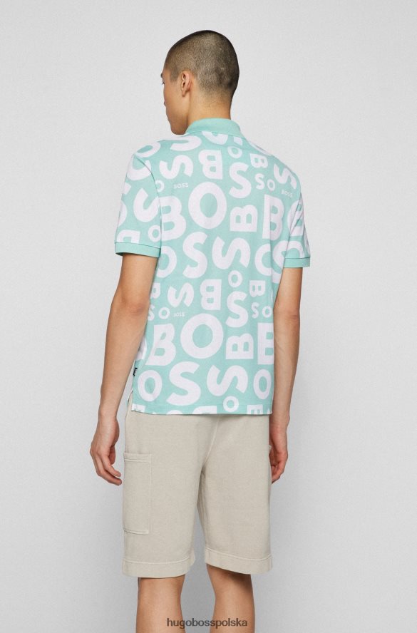 Hugo Boss Koszulka polo z nadrukiem logo, wykonana z merceryzowanej bawełny hugo w kolorze jasnozielonym jasnozielony R0X0H63934