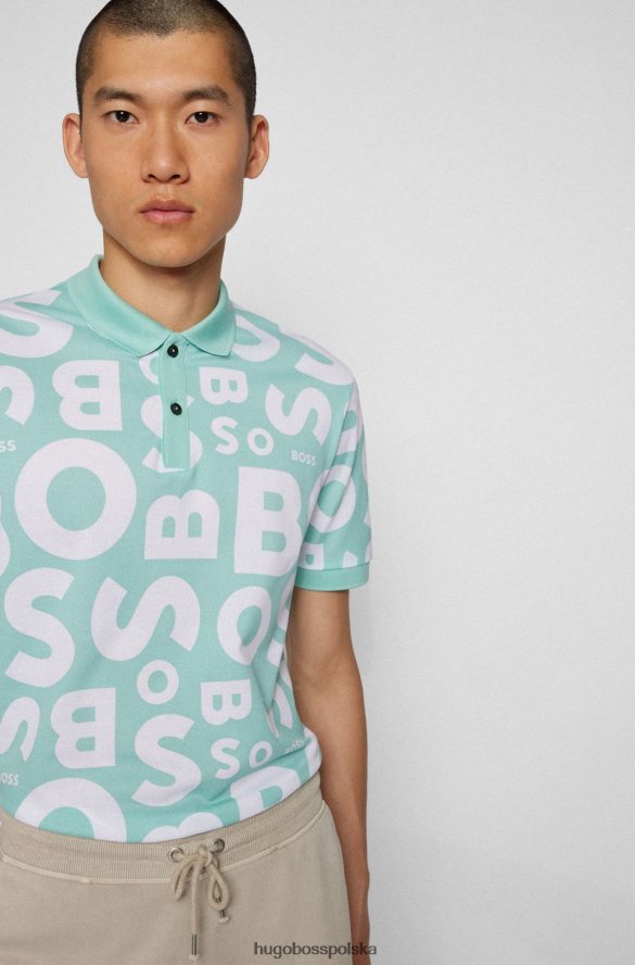 Hugo Boss Koszulka polo z nadrukiem logo, wykonana z merceryzowanej bawełny hugo w kolorze jasnozielonym jasnozielony R0X0H63934
