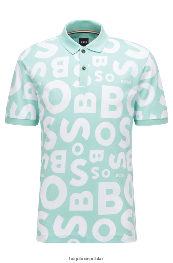 Hugo Boss Koszulka polo z nadrukiem logo, wykonana z merceryzowanej bawełny hugo w kolorze jasnozielonym jasnozielony R0X0H63934