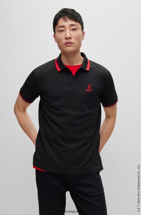 Hugo Boss Looney Tunes x Hugo Koszulka polo z bawełnianej piki czarny R0X0H64257