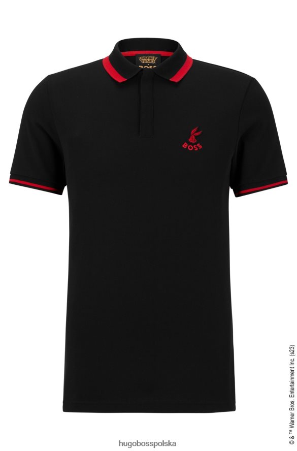 Hugo Boss Looney Tunes x Hugo Koszulka polo z bawełnianej piki czarny R0X0H64257