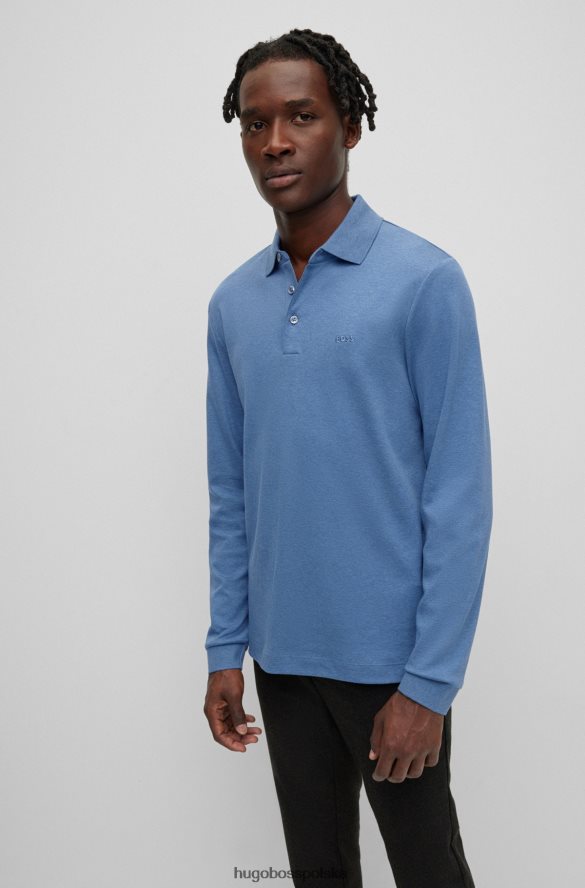 Hugo Boss Niebieska koszulka polo Hugo z bawełny organicznej z haftowanym logo niebieski R0X0H61003