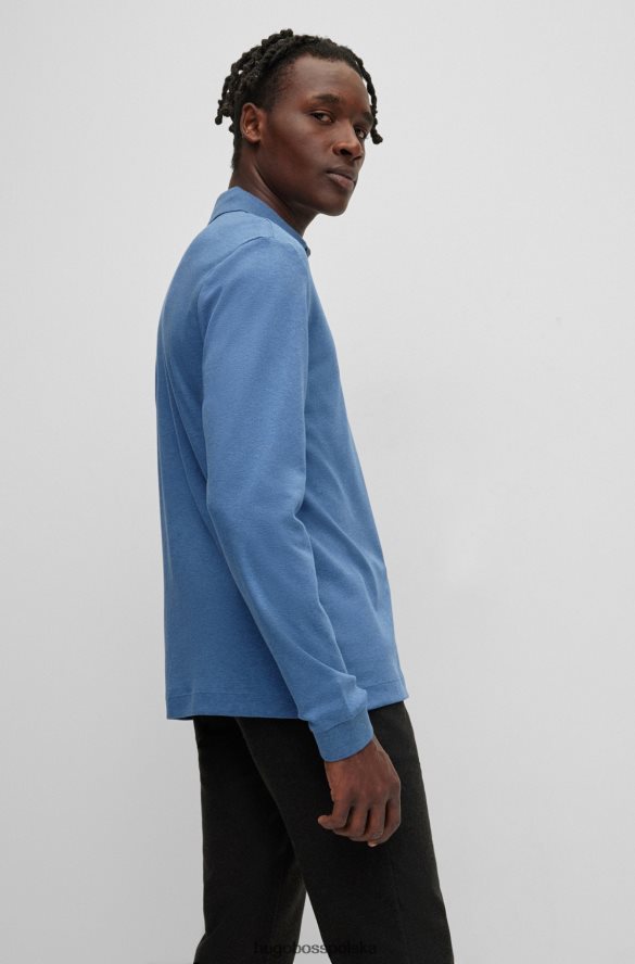 Hugo Boss Niebieska koszulka polo Hugo z bawełny organicznej z haftowanym logo niebieski R0X0H61003