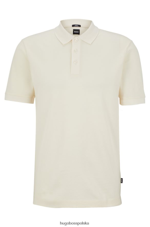 Hugo Boss T-shirt slim-fit z merceryzowanej bawełny o strukturze plastra miodu hugo biały biały R0X0H63711