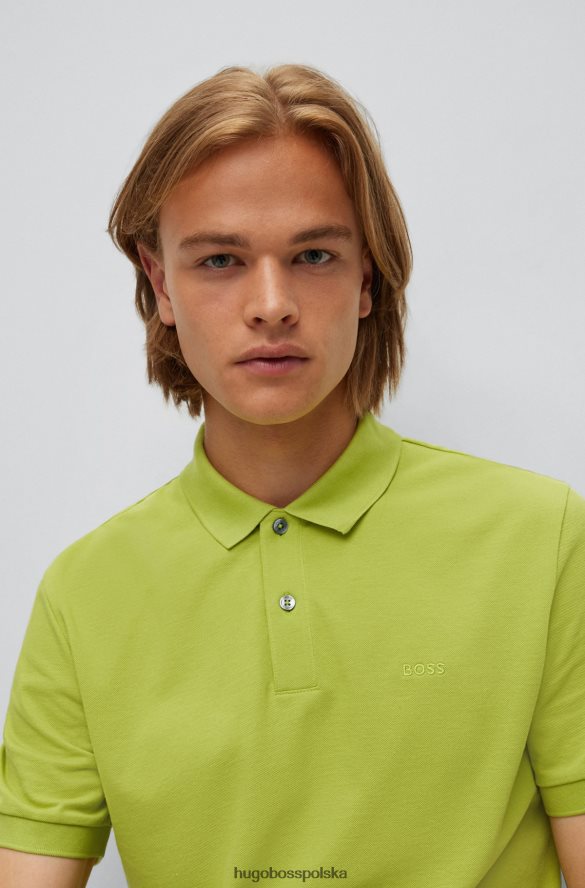 Hugo Boss Zielona koszulka polo Hugo z bawełny organicznej z haftowanym logo zielony R0X0H61187