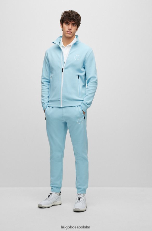 Hugo Boss bawełniana koszulka polo żakardowa piqu¨¦ z wielobarwnymi logo hugo biała biały R0X0H63916