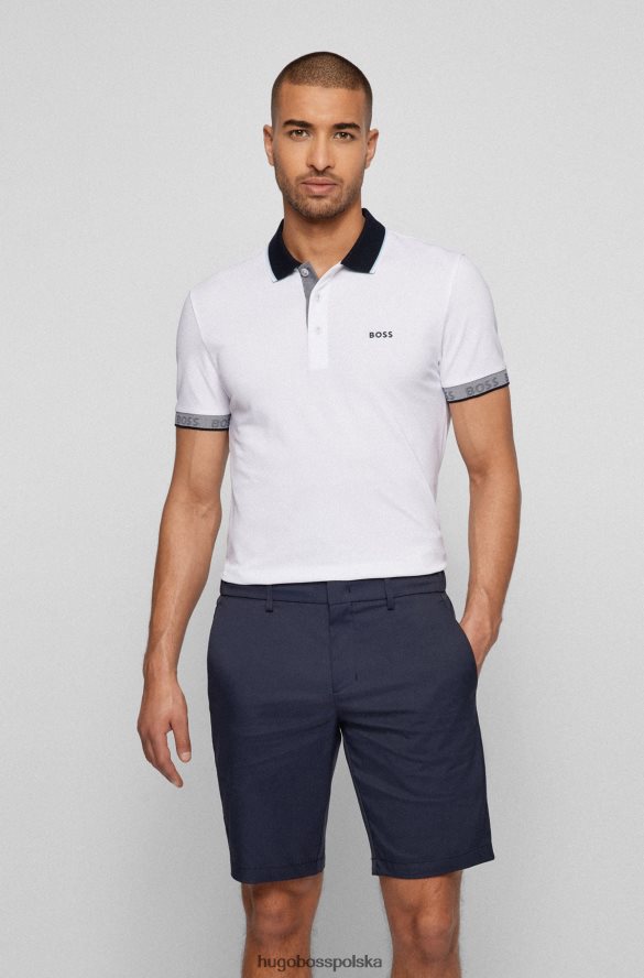 Hugo Boss biała koszulka polo Hugo o dopasowanym kroju z detalami z logo biały R0X0H61767