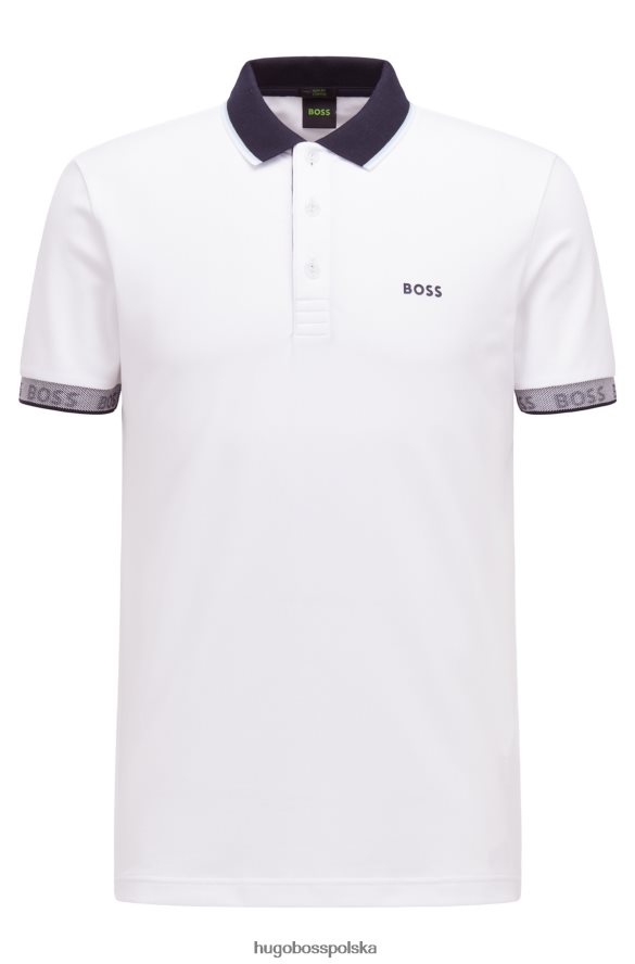 Hugo Boss biała koszulka polo Hugo o dopasowanym kroju z detalami z logo biały R0X0H61767