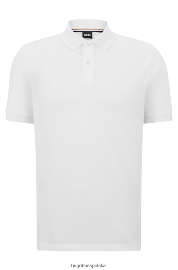 Hugo Boss biała koszulka polo Hugo z bawełny organicznej z haftowanym logo biały R0X0H61941