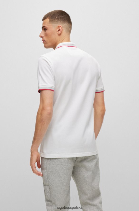 Hugo Boss biała koszulka polo Hugo z bawełny organicznej z zaokrąglonym logo biały R0X0H61214