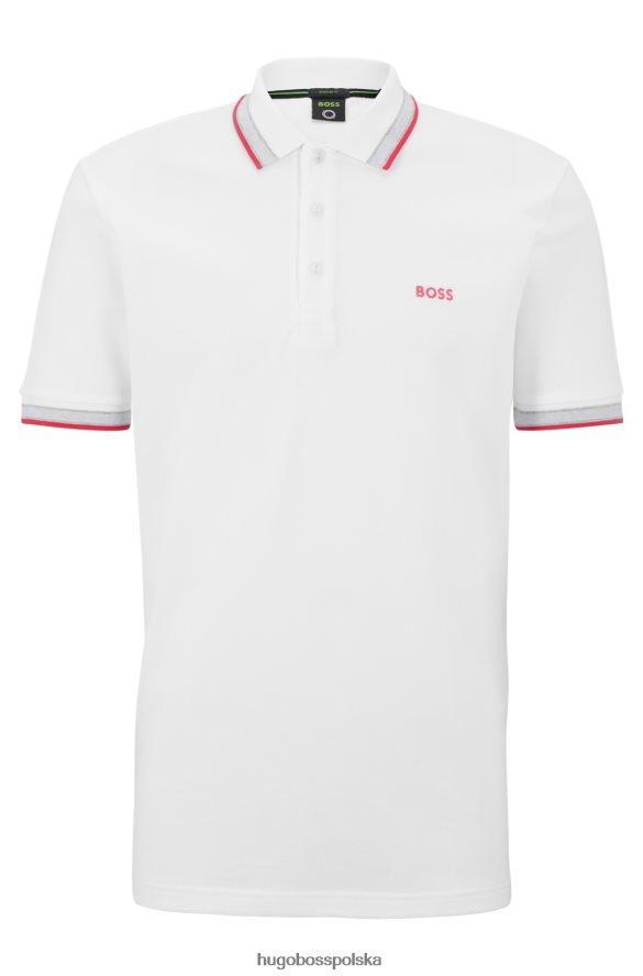 Hugo Boss biała koszulka polo Hugo z bawełny organicznej z zaokrąglonym logo biały R0X0H61214
