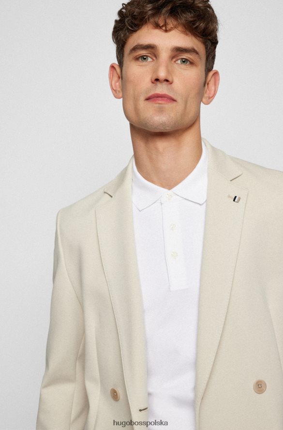 Hugo Boss biała koszulka polo z bawełny organicznej z haftowanym logo hugo biały R0X0H61006