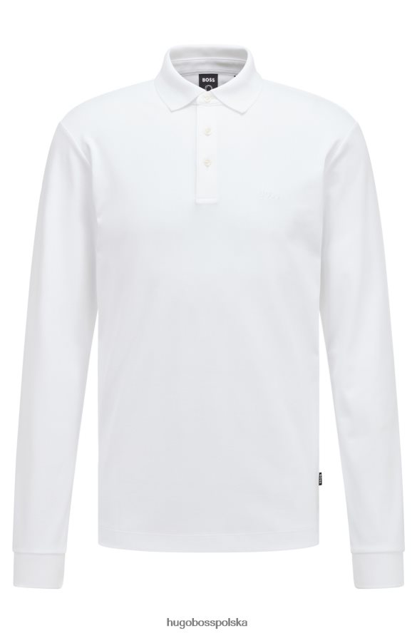 Hugo Boss biała koszulka polo z bawełny organicznej z haftowanym logo hugo biały R0X0H61006