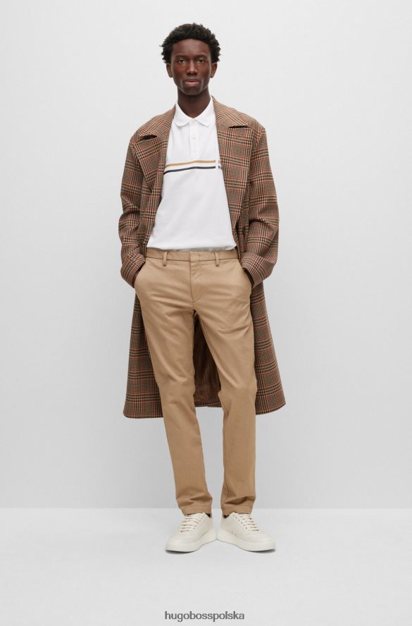 Hugo Boss biała koszulka polo z merceryzowanej bawełny z charakterystycznym paskiem i logo hugo biały R0X0H63751