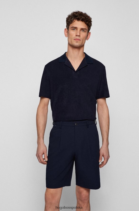 Hugo Boss ciemnoniebieska, bawełniana koszulka polo hugo z kołnierzykiem Johnny ciemny niebieski R0X0H63593