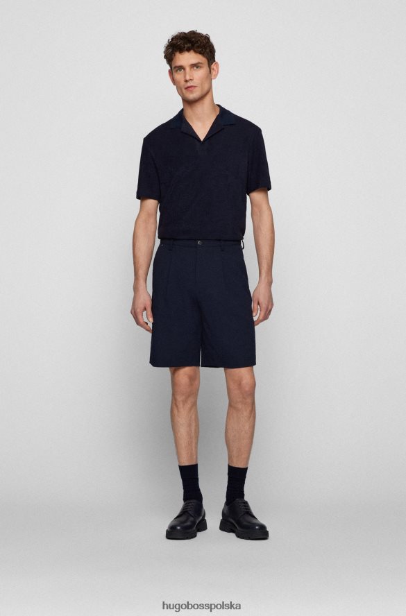 Hugo Boss ciemnoniebieska, bawełniana koszulka polo hugo z kołnierzykiem Johnny ciemny niebieski R0X0H63593