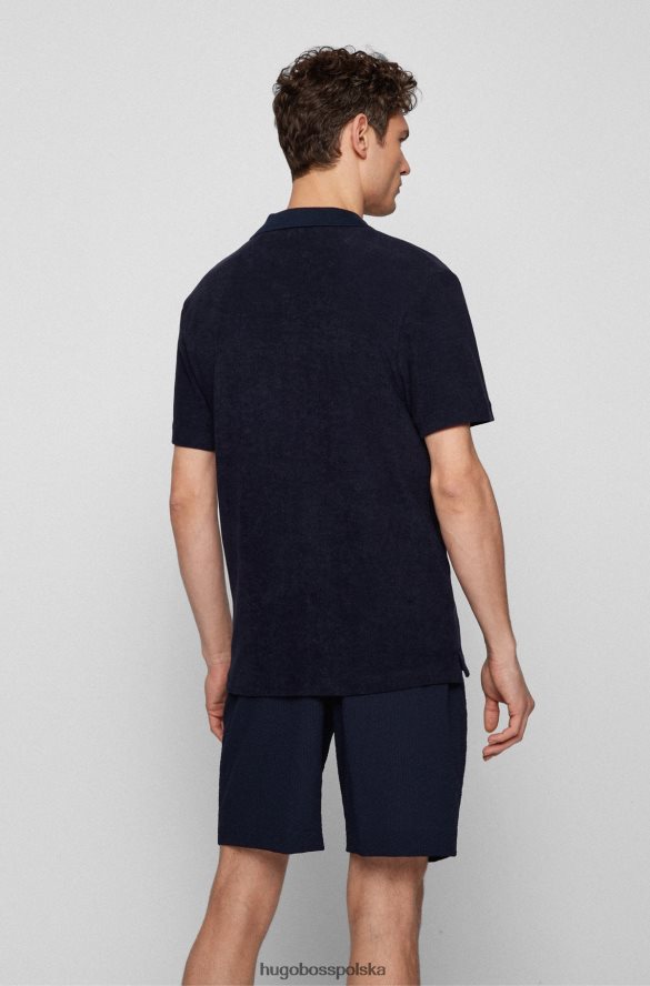 Hugo Boss ciemnoniebieska, bawełniana koszulka polo hugo z kołnierzykiem Johnny ciemny niebieski R0X0H63593
