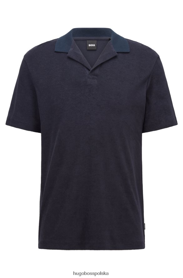 Hugo Boss ciemnoniebieska, bawełniana koszulka polo hugo z kołnierzykiem Johnny ciemny niebieski R0X0H63593
