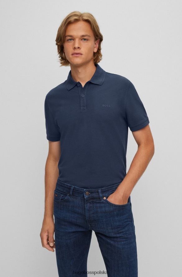 Hugo Boss ciemnoniebieska koszulka polo Hugo o dopasowanym kroju z bawełnianej piki ciemny niebieski R0X0H61707