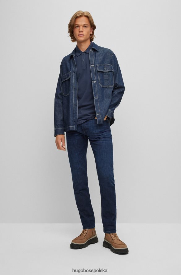 Hugo Boss ciemnoniebieska koszulka polo Hugo o dopasowanym kroju z bawełnianej piki ciemny niebieski R0X0H61707