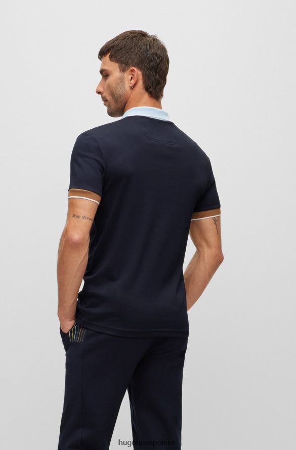Hugo Boss ciemnoniebieska koszulka polo hugo interlock z bawełny o dopasowanym kroju z naszywką z logo ciemny niebieski R0X0H63486