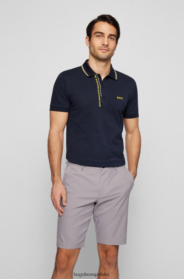 Hugo Boss ciemnoniebieska koszulka polo o dopasowanym kroju hugo z markową plisą ciemny niebieski R0X0H61055