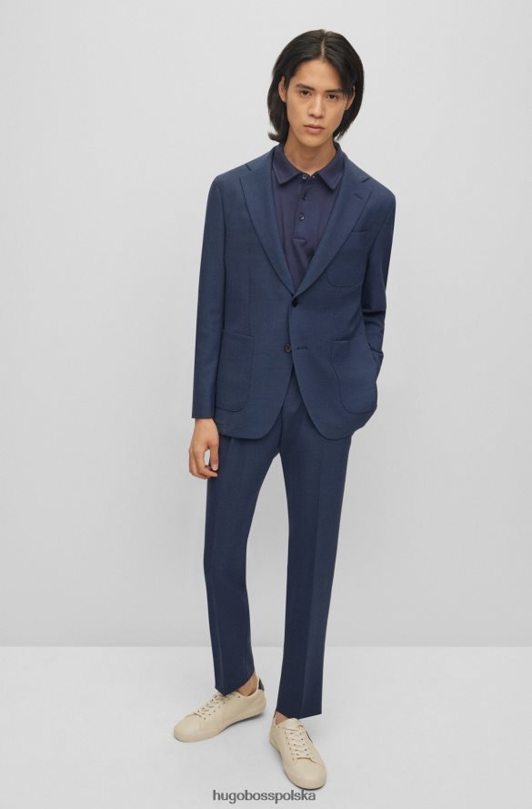 Hugo Boss ciemnoniebieska koszulka polo o dopasowanym kroju z bawełny organicznej z nadrukiem logo hugo ciemny niebieski R0X0H63231