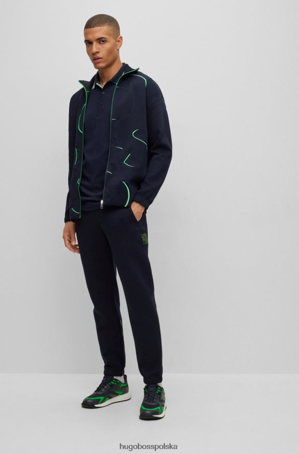 Hugo Boss ciemnoniebieska koszulka polo z bawełny organicznej z zakrzywionym logo hugo ciemny niebieski R0X0H61206