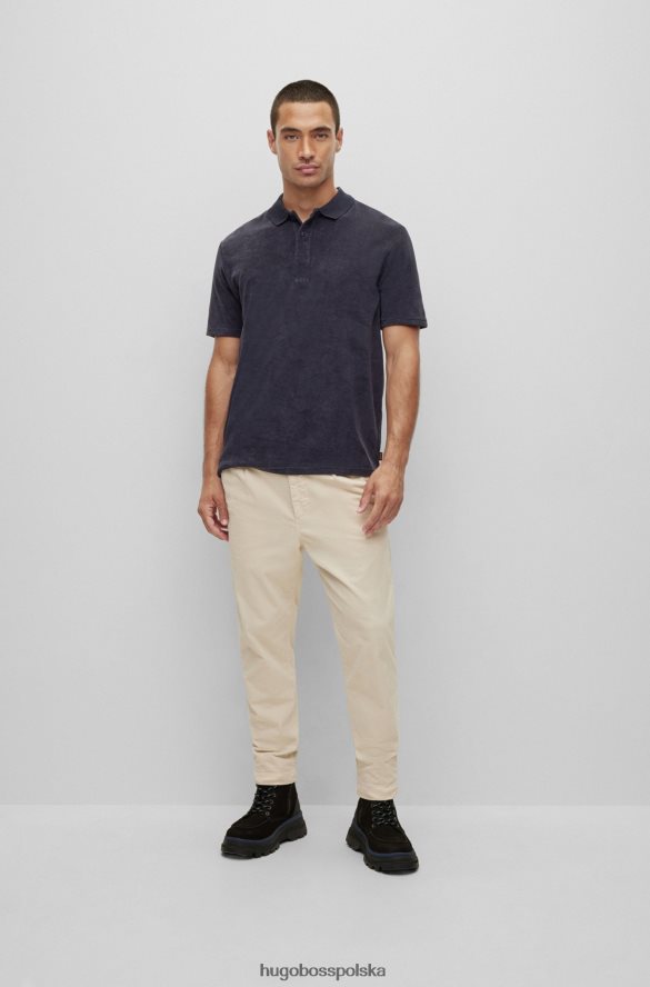 Hugo Boss ciemnoniebieska koszulka polo z mieszanki bawełny z haftowanym logo hugo ciemny niebieski R0X0H63644