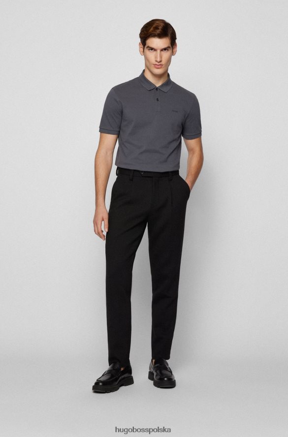 Hugo Boss ciemnoszara koszulka polo z bawełny organicznej z haftowanym logo hugo ciemno szary R0X0H61190